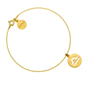 Złota matowa bransoletka z zodiakiem Wagi SOTHO
