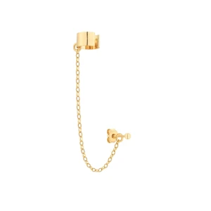 Złota nausznica z łańcuszkiem i kulką SOTHO