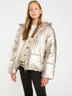 Złota ocieplana kurtka puffer Reporter