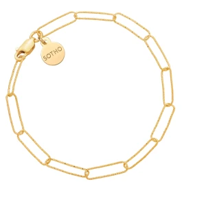 Złota owalna bransoletka : Długość - 20cm SOTHO