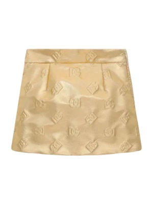 Złota Spódnica z Logo Dolce & Gabbana