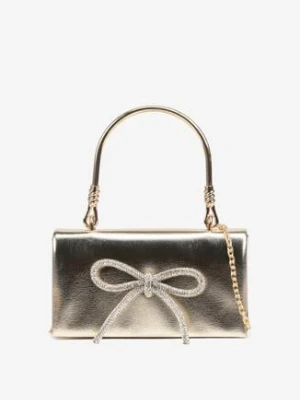 Złota Wizytowa Torebka Vices ze Sztywną Rączką i Łańcuszkiem na Ramię Jalinne