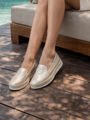 Złote baleriny damskie 7mil