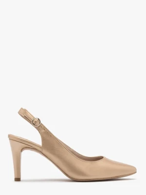 Złote czółenka typu slingback RYŁKO