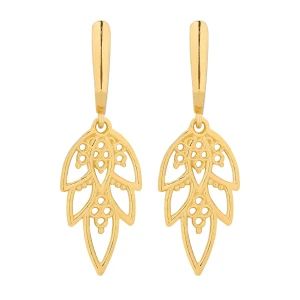 Złote długie kolczyki z rozetami SOTHO