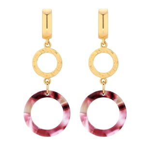 Złote długie kolczyki z żywicy SOTHO