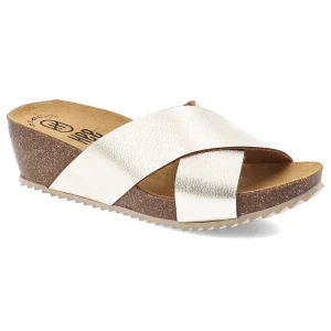 Złote Klapki Hee Eleganckie Obuwie Damskie