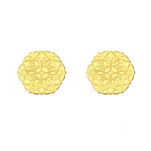 Złote kolczyki ażurowe rozetki SOTHO
