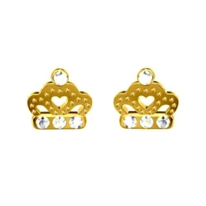 Złote kolczyki korony z kryształami Crystal SWAROVSKI® ELEMENTS SOTHO