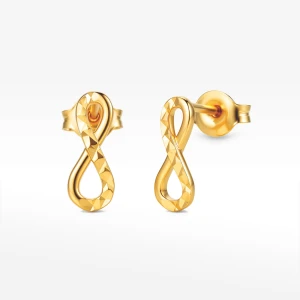 Złote kolczyki na sztyft nieskończoność Filipowicz