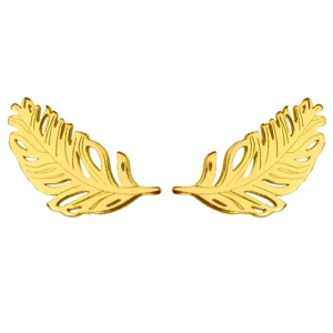 Złote kolczyki piórka SOTHO