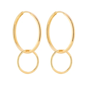 Złote kolczyki podwójne koła SOTHO