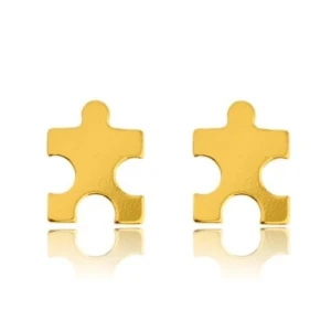 Złote kolczyki puzzle SOTHO
