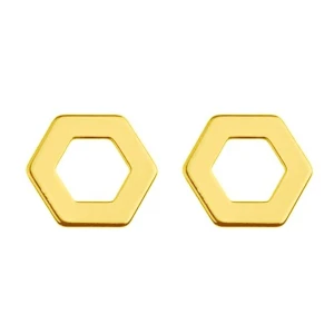Złote kolczyki sześciokąty SOTHO