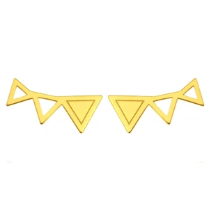 Złote kolczyki trzy trójkąty SOTHO