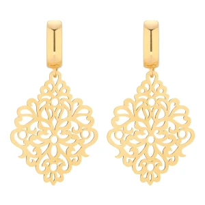 Złote kolczyki z dużą rozetką SOTHO