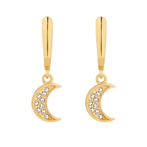 Złote kolczyki z księżycami SWAROVSKI® CRYSTAL SOTHO