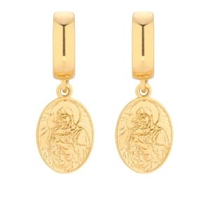 Złote kolczyki z medalikami SOTHO