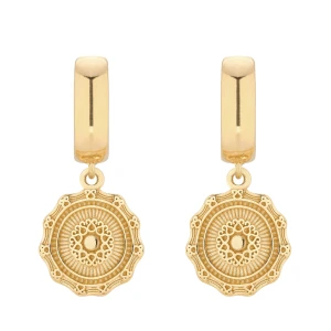 Złote kolczyki z medalionami SOTHO