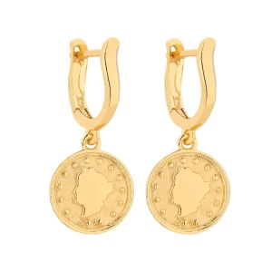 Złote kolczyki z monetą SOTHO