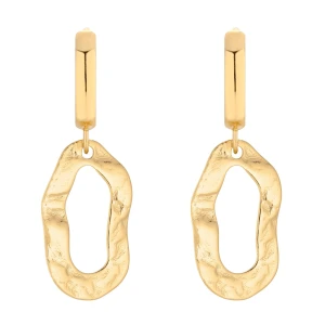 Złote kolczyki z nieregularnymi zawieszkami SOTHO