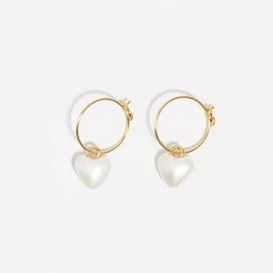 Złote kolczyki z perłą w kształcie serca BIMBA Y LOLA