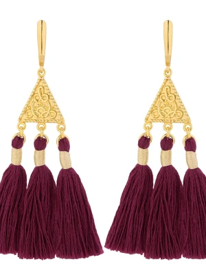 Złote kolczyki z rozetką i chwostem SOTHO