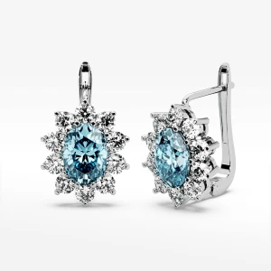 Złote kolczyki z topazem i diamentami Filipowicz