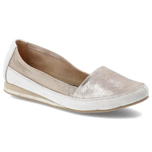 Złote Mokasyny Damiss Wsuwane Obuwie Damskie