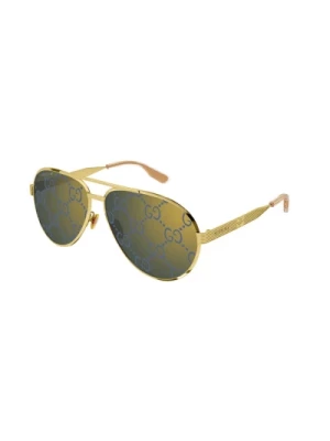 Złote Niebieskie Okulary Gg1513S Gucci