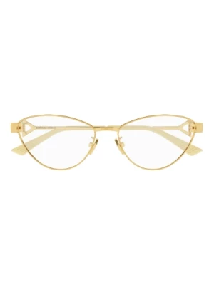Złote Okulary Cat-Eye Bottega Veneta
