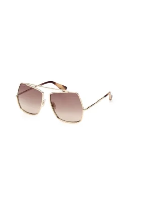 Złote Okulary Gradient Brązowe Max Mara