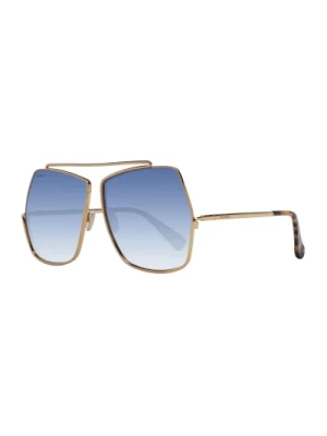 Złote Okulary Motylkowe z Niebieskim Gradientem Max Mara