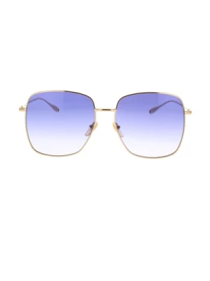 Złote, Oversizeowe Okulary Przeciwsłoneczne w Kwadratowym Kształcie z Zawieszkami w Kształcie Zwierząt Gucci