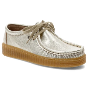 Złote Półbuty Hee Modne Buty Damskie