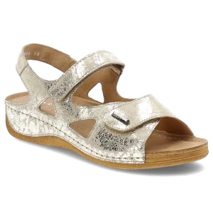 Zdjęcie produktu Złote Sandały Armodo Stylowe Płaskie Obuwie Damskie