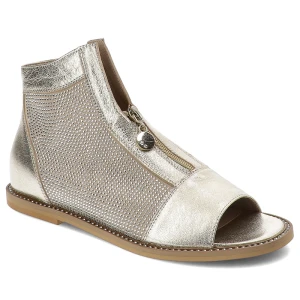 Złote Sandały Chebello Eleganckie Obuwie Damskie