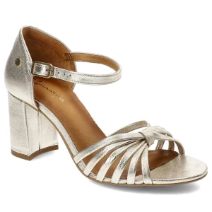Zdjęcie produktu Złote Sandały Maciejka Eleganckie Skórzane Buty