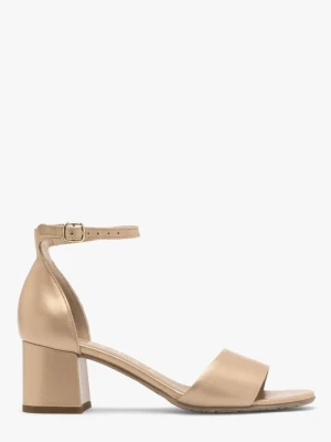 Złote sandały na obcasie Ryłko