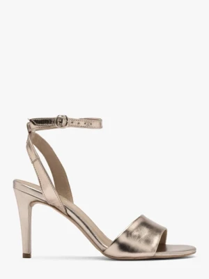 Złote sandały na szpilce Ryłko