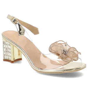 Złote Sandały S.Barski Eleganckie Obuwie Żelki Damskie