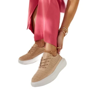 Złote sneakersy na platformie Lori złoty Inna marka