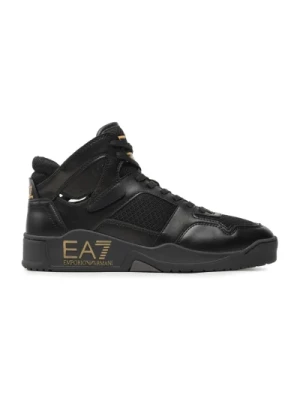 Złote Sneakersy z Wytłoczonym Logo Emporio Armani EA7