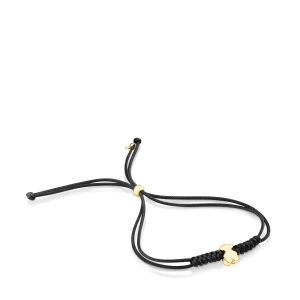 Złoto-Czarna Nylonowa Bransoletka Z Motywem Misia Sweet Dolls - Tous