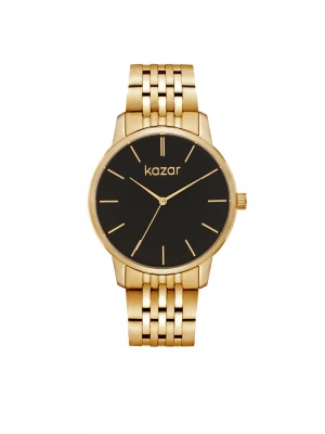 Złoto-czarny zegarek damski na bransolecie Kazar