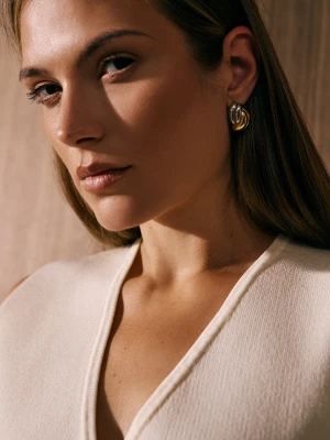 Złoto-srebrne kolczyki w kształcie supełków TARANKO