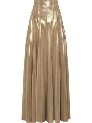 Złoty Długi Spódnica Grace Norma Kamali