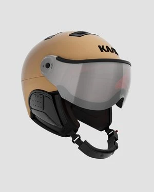 Złoty kask narciarski z przyłbicą KASK Treasure