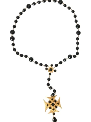Złoty Krzyż Naszyjnik z Korali Dolce & Gabbana
