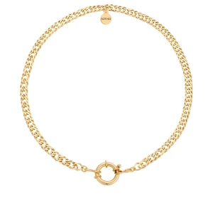 Złoty masywny łańcuch z ozdobnym zapięciem SOTHO